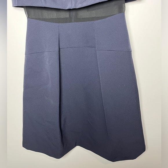 Rebecca Taylor NWT Techy Double Layer Navy Mesh Dress Sz 4 - Picture 6 of 9